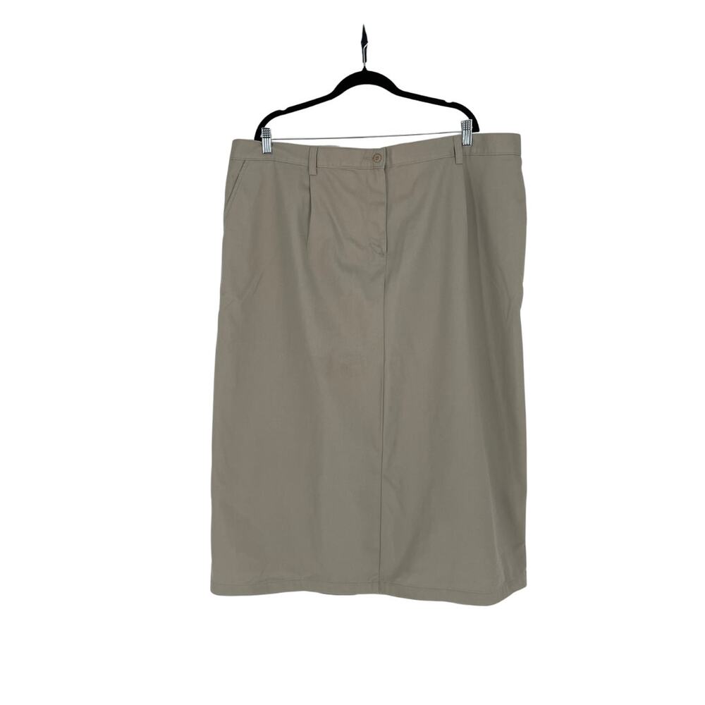 VTG NWOT Cabin Creek Women's Tan Long Cotton Skirt  - Plus 26W - Preppy Academia